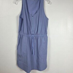 Halara Womens Medium Periwinkle Blue Active Dress Zip Front Drawstring Waist NWT
